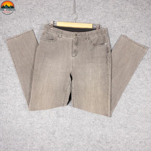 Chico's Straight Leg Jeans Gray Denim Cotton Slimming Women's Size 1 (Sz 8) - Picture 10 of 15